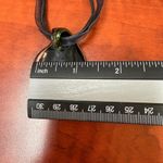 Green Brown Murano Style Glass Teardrop Pendant Necklace‎ Black Ribbon Cord Boho Photo 10