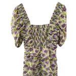 ZARA  Draped Ruched Puff Sleeves‎ Floral Bodycon Mini Dress Lilac Size XS Photo 10