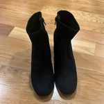 Kelly & Katie  black faux suede chunk heel ankle boot size 7W. Photo 1