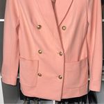 EXPRESS Flannel Knit Oversized Double Breasted Blazer with Gold Novelty Buttons Photo 7