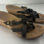 UGG  Brown‎ Leather Cork Wedge Sandals Strappy Adjustable Buckle Women's 9.5 Photo 0