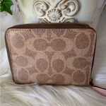 Coach RARE  Small Zip Wallet in Signature
Canvas With Love Print Photo 1