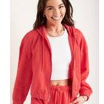 Old Navy Coral Cropped Zip Up Hoodie Casual Athleisure Size XL Photo 1
