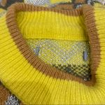 Andrew Marc  NY Mustard Lurex Geometric Sweater Photo 6