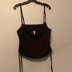 Glam Black Scrunched Side Tank Top/Crop Top Photo 0