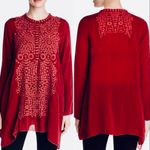 Johnny Was Rona Embroidered Cupro Tunic Top Burgundy Boho Size Medium🧡 Photo 1