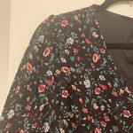 Towowge Black Floral Short Sleeve Ruffle Midi Dress Size Medium Photo 4