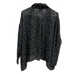 Hot Topic Stars Constellation Shark Bite Hem Oversized Button Up Blouse Small Photo 8