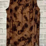 Vera Wang Simply Vera M women's Sleeveless top tan/brown High Low Blouse Gathered Pleats Photo 0