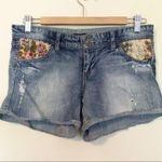 Forever 21 Boho Festival Floral Tapestry Distressed Cottage Cutoffs Denim Jean shorts 27 Photo 0