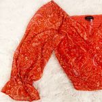 1. State 1.‎ STATE Orange Coral Paisley Sweetheart Smocked Top Cottagecore Medium New Photo 4