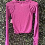 Free People Movement FP MOVEMENT by FREE PEOPLE Tempo Ruched Long Sleeve TOP XS DEEP MULBERRY Photo 6