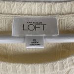 Loft Ann Taylor Size XL Sweater Wool Blend Cable Knit Long Sleeve Cream Women’s Photo 1