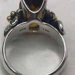 ANN KING Whiskey Topaz Floral 18k Yellow Gold 925 Sterling Silver Ring Photo 8