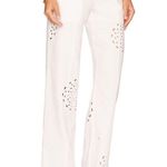 Tularosa Valentina Embroidered Pant White Size Small Cotton Beach High Rise Belt Photo 1