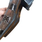 Enzo Molteni Brown Patchwork Tortoise Block Heel Slip On Shoe Women SZ 5.5 Photo 9