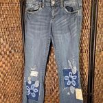 Farmhouse Frocks Appliqué Patchwork Jeans Size 5 Blue Photo 0
