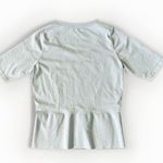 Carlisle  Collection Baby Blue Knit Short Sleeve Peplum Waist Fitted Structured M Photo 3