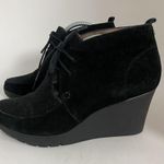 Donald J Pliner Women Sz 8 M Black Suede Nilos Ankle Wedge Booties Boots Lace Up Photo 7
