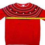 Charter Club  Fair Isle Scottie Dog Sweater Red Crew Neck Womens Large Photo 8