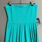 EXPRESS sz S blue teal strapless tube flare dress NWT Photo 1