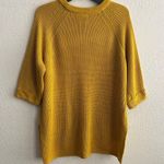 Mote Women's Mustard Yellow Knit Pullover 3/4 Sleeve Casual Sweater S Photo 2