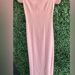 ZARA  - Top Stitched Midi Dress | Short Sleeve/Off The Shoulder - Pale Pink | NWT Photo 8