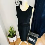 Carmen Marc Valvo Ponte Scoop Neck Dress, Black Size: 10, Fringe Dress NWT Photo 9