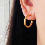 Set of 2 pair twist C hoop earring, Extra Thick Gold Plating Layer Photo 5