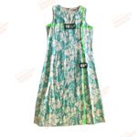 Coldwater Creek Floral Silk Linen Dress Blue Size 14P Boho Photo 8