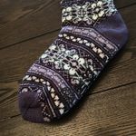 Muk Luks Fairisle Gripper Cabin Socks NEW Purple One Size Photo 6