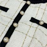 Boutique Elegant White and Black Tweed Dress Photo 6