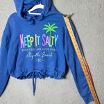 Myrtle Beach Hoodie Womens XL Blue Keep It Salty Long Sleeve Drawstring Hem Photo 3