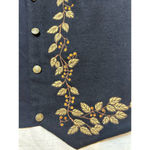 Pacific&Co R. J. . Vintage Embroidered Vest Size Small Brown Leaves Wool Blend Photo 1