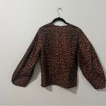 Ganni  Womens Leopard Cotton Blouse Size 38 / US Medium Photo 3