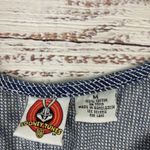 Vtg 90s Looney Tunes Tweety Bird Sylvester Denim Stripe‎ Overall Shorts Romper M Blue Size M Photo 1