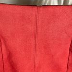 LOFT Outlet Coral Faux‎ Suede Mini Skirt Pockets Women's Size 12 New Fall Red Photo 3