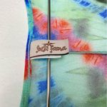 Luli Fama  Rainbow Multicolor Tie Dye Print Long Sleeve Mini Dress Coverup Photo 2