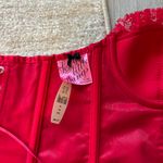 Victoria's Secret NWT rare Victoria’s Secret hot pink strapless Lacey corset with bow lace ruffles Photo 3
