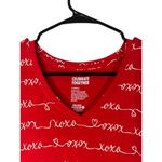 Nike  Red White Love Graphic Short Sleeve Casual V-Neck T-Shirt Women Sz XS Photo 2