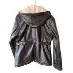 wilson's leather ‎ Chocolate Brown Faux Fur Lined Jacket Belted Womens Size Medium Photo 1