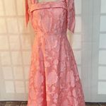 Lulus Lulu’s Adorably Admired Light Pink Floral Jacquard Tie-Strap Midi Dress size sma Photo 3