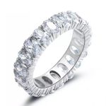 Sterling Silver SIZE 8 925 Oval Cubic Zirconium Eternity Ring Photo 0