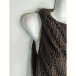 ZARA  Expresso Brown Textured Knot Ruched Side Maxi Dress LARGE Modest Preppy Photo 8