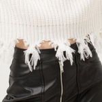 Revolve Love Tree Oversized distressed white knit sweater. Size Medium Photo 2