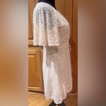 ZARA Sequin Sheer Flounce Sleeve A-Line Wrap Mini Dress Blush Pink Size Medium Photo 14