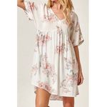 Andree by Unit  Babydoll Dress Ivory Peach Pink Rose Floral‎ S Mini Photo 6