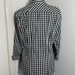 Lafayette 148 , 3/4 sleeve button down black and white checkered gingham 8 Photo 5