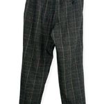 Aritzia WILFRED Chambéry Pleated Plaid Crop Trouser cashmere Pant Brown Warm 00 Photo 3