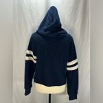 Tommy Hilfiger Sherpa Fleece Cropped Pullover Hoodie TH Logo Varsity Stripes Photo 3